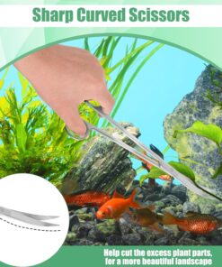 Aquarium Aquascape Tools Kit, 4 in 1 Anti-Rust Aquatic Plant Aquascaping Tool Stainless Steel Black Tweezers Scissors Spatula for Aquarium Tank Clean Fish Tank Aquascape...
