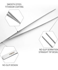 Aquarium Tweezers Extra Long 15 inches Feed Tong clamps - FEITA Straight and Curved Stainless Steel 38cm Tweezers Set for Fish Tank Plants Aquascape Tools & Reptile Feeding...