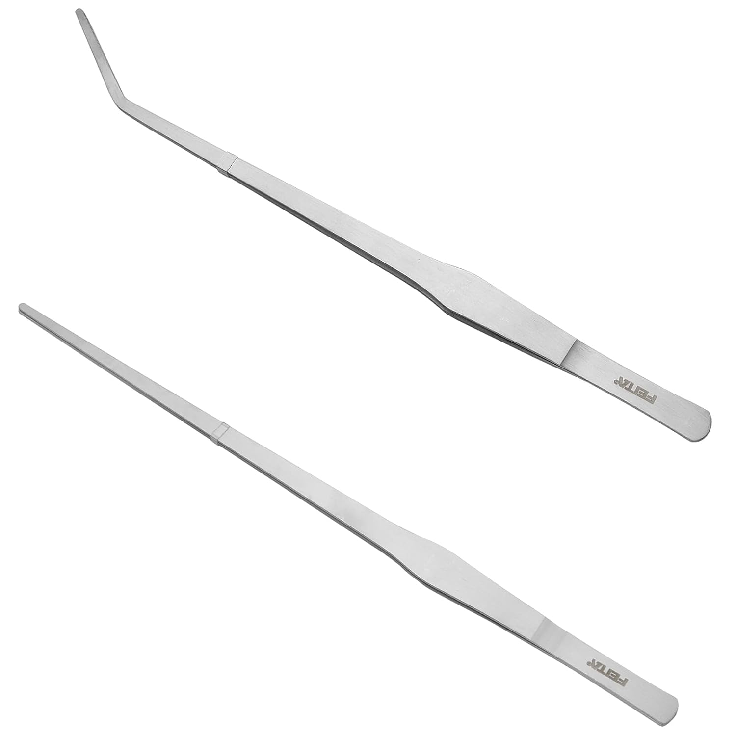 Aquarium Tweezers Extra Long 15 inches Feed Tong clamps - FEITA Straight and Curved Stainless Steel 38cm Tweezers Set for Fish Tank Plants Aquascape Tools & Reptile Feeding...