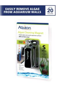 Aqueon Aquarium Algae Scraper, Fish Tank Cleaning Magnets for Glass/Acrylic, Small, Black