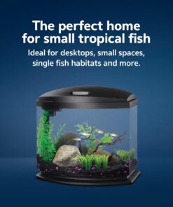 Aqueon LED MiniBow Small Aquarium Fish Tank Kit with SmartClean Technology, Black, 5 Gallon