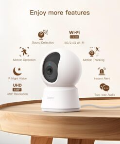 ARENTI 5G Indoor Security Camera, 4MP Pet Camera with Speaker for Dog/Cat, Baby Monitor with Phone App, Dual-Band WiFi, Auto Tracking, Super Night Vision, 2-Way Talk, Cloud & SD...