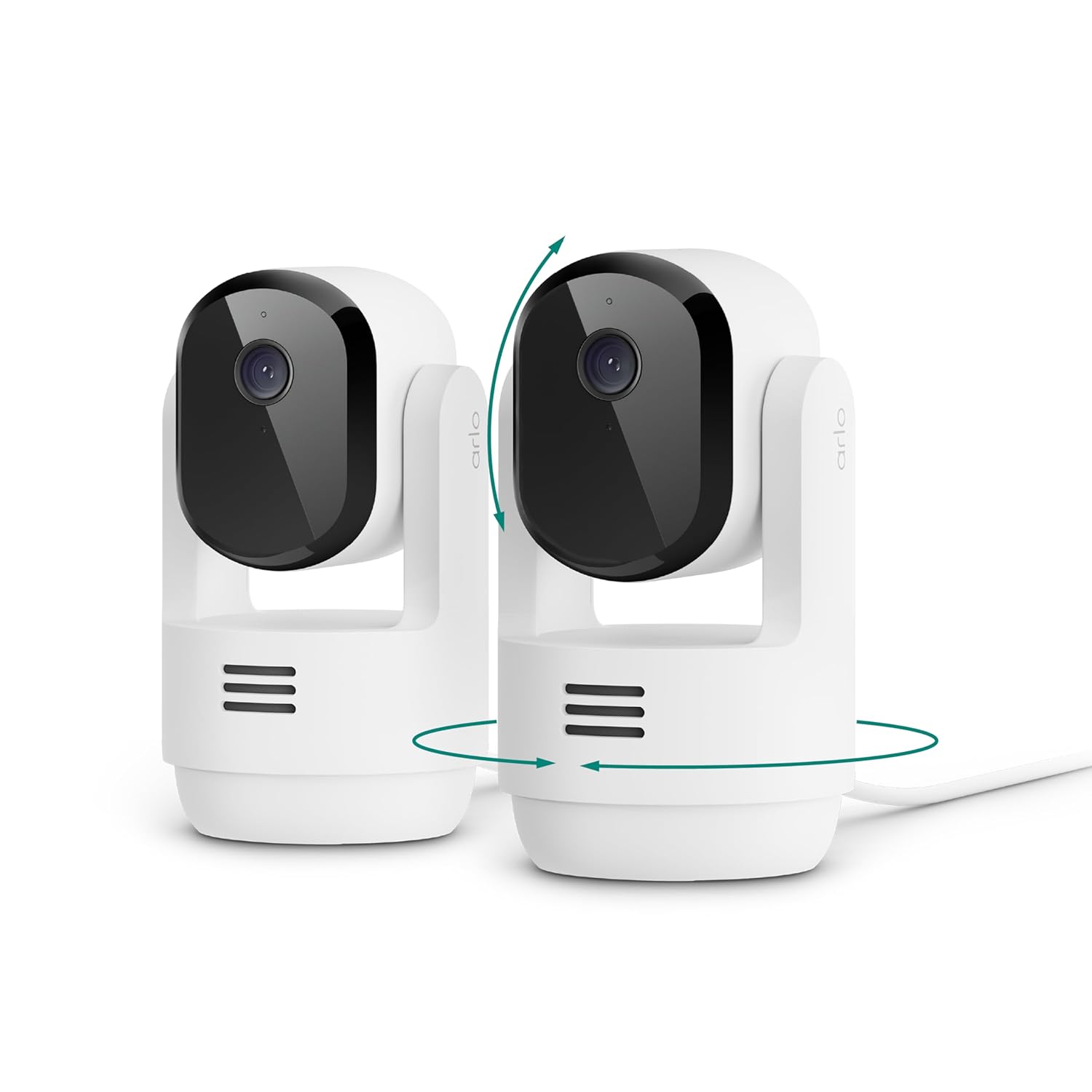 Arlo Essential Indoor Pan Tilt Security Camera 2K (2025 Release) - Wired Plug-in Power, Person Recognition, Animal Detection, Animated Preview, 1-Month Secure Plan, Auto Motion...