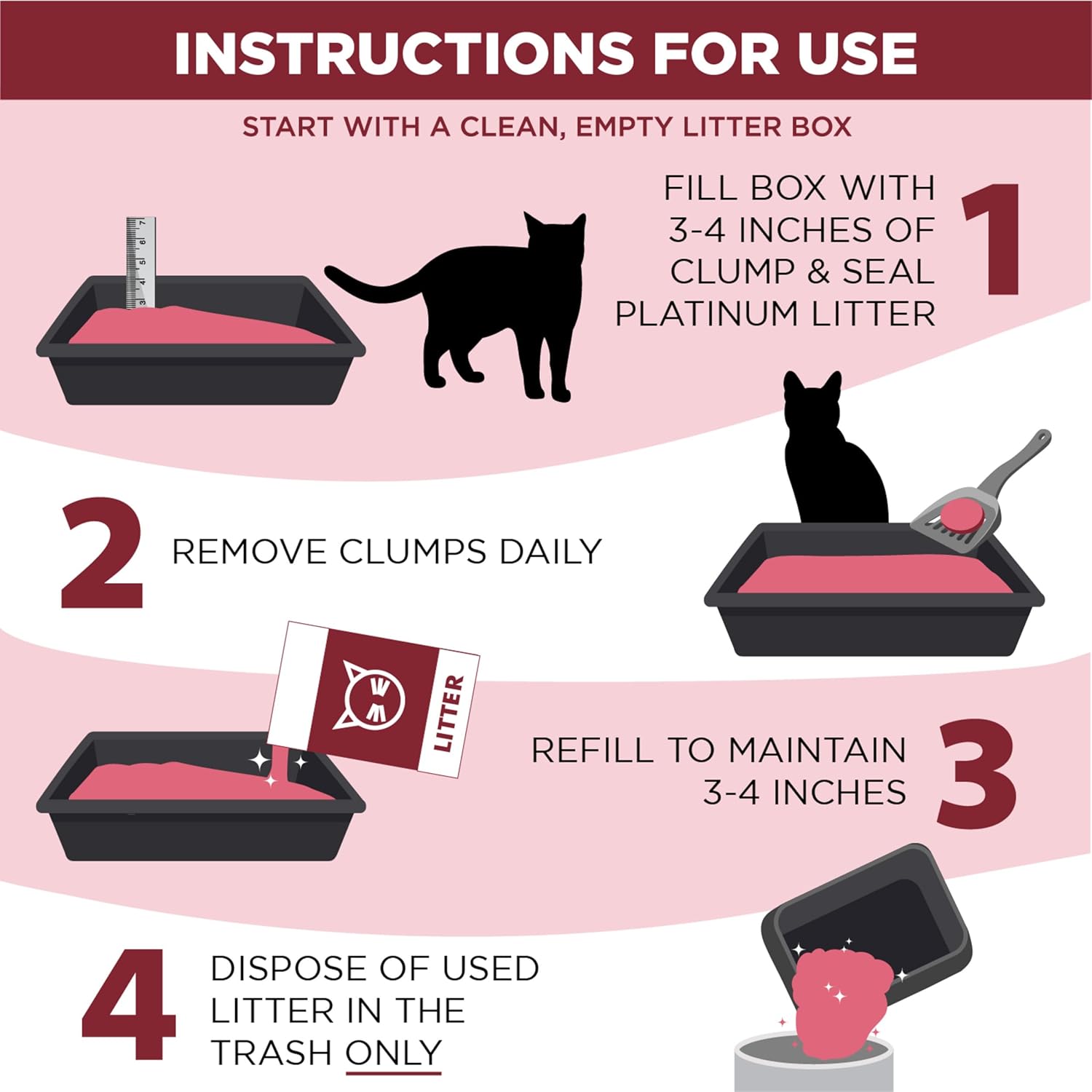 ARM & HAMMER Clump & Seal Platinum Cat Litter, Multi-Cat Clumping Litter Forms Rock-Hard Clumps, Powerful Odor Eliminators with Baking Soda, 14-Day Odor Control, 37 lbs