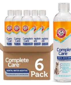 Arm & Hammer Complete Care Dental Water Additive for Cats, Cat Breath Freshener and Tartar Control, No Brushing Required, Odorless and Flavorless Cat Formula, 8 Fl Oz - 2 Pack
