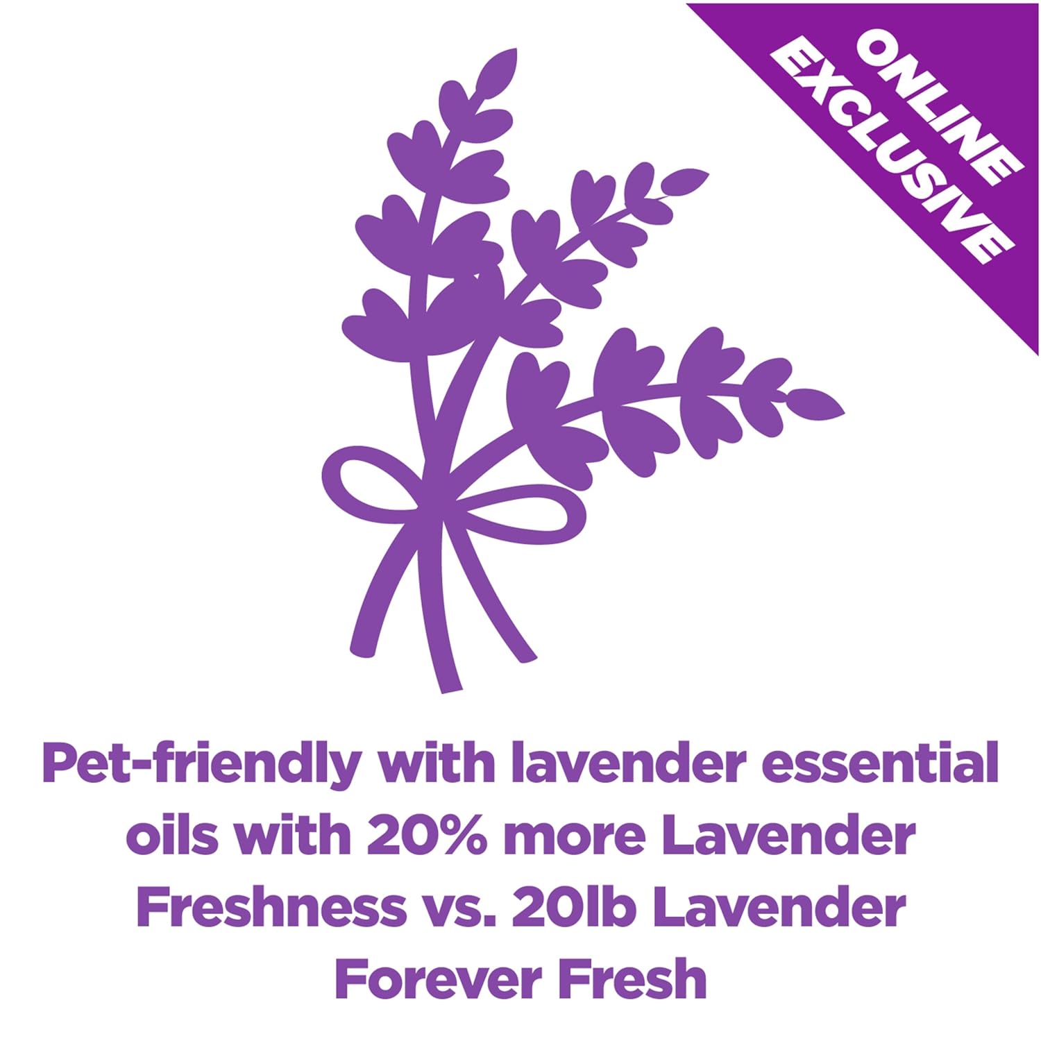Arm & Hammer Forever Fresh Clumping Cat Litter Lavender, MultiCat Cat Litter Odor Control 18lb With 20% More Lavender Freshness, With Essential Oils