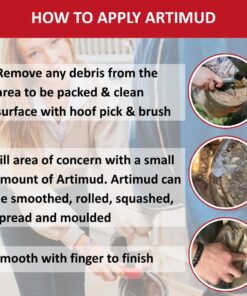 Artimud - Horse Hoof Putty Thrush Treatment 10 oz (300g) | Eucalyptus Horse Hoof Clay | Equine Frog & Sole Protection | Red Horse Products | Natural Hoof Mud | Non-caustic | All...