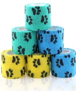 AUPCON Vet Wrap Cohesive Bandages Bulk Self Adhesive Bandage Wrap Self Adherent Wrap Non-Woven for Dogs Pet Animals & Ankle Sprains & Swelling 2 Inch x 5 Yards (2 Inch Claw)