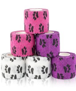 AUPCON Vet Wrap Cohesive Bandages Bulk Self Adhesive Bandage Wrap Self Adherent Wrap Non-Woven for Dogs Pet Animals & Ankle Sprains & Swelling 2 Inch x 5 Yards (2 Inch Claw)