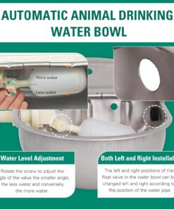 Automatic Cow Drinking Water Bowl,304 Stainless Steel Animal Waterer Bowl for Horse,Goat,Pig,Dog, with 1/2 Float Valve (Water Pipe not Included)