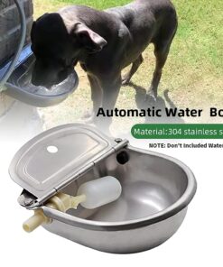 Automatic Cow Drinking Water Bowl,304 Stainless Steel Animal Waterer Bowl for Horse,Goat,Pig,Dog, with 1/2 Float Valve (Water Pipe not Included)