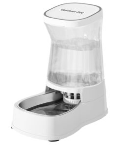 Automatic Gravity Water Dispenser for Dogs, 1Gallon Stainless Steel Dog and Cat Water Bowl Dispenser, Dog Water Fountain Dispenser for Small&Medium Dogs, Cats, Puppies(Black)