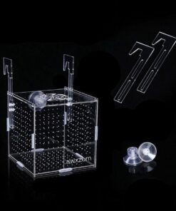 AWXZOM Acrylic Fish breeding Box, Acrylic Fish Isolation Box, Fish Separator for Aquarium, Hatchery Incubator with Suction Cups for Small Baby Fishes Shrimp Clownfish Guppy (3.9...