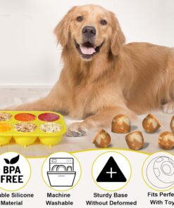 BABORUI 6 Cavities Silicone Dog Treat Molds for Woof Pupsicle & Power Chewer Pupsicle Large 25-75lbs, Reusable Frozen Dog Treat Molds for Making Puppy Favorite Freeze Refill Ice...