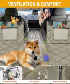 Back Seat Extender for Dogs-Large Space, Dog Car Seat Cover Hard Bottom Holds 420lbs, Sturdy Backseat Extender for Dogs, Upgraded Waterproof Pet Car Bed Dog Hammock for Car SUV,...
