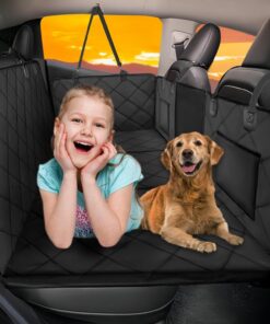 Back Seat Extender for Dogs-Large Space, Dog Car Seat Cover Hard Bottom Holds 420lbs, Sturdy Backseat Extender for Dogs, Upgraded Waterproof Pet Car Bed Dog Hammock for Car SUV,...