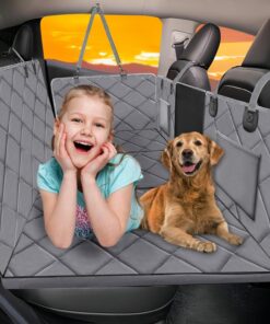 Back Seat Extender for Dogs-Large Space, Dog Car Seat Cover Hard Bottom Holds 420lbs, Sturdy Backseat Extender for Dogs, Upgraded Waterproof Pet Car Bed Dog Hammock for Car SUV,...