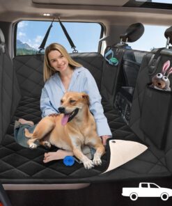 Back Seat Extender for Dogs-Large Space, Dog Car Seat Cover Hard Bottom Holds 420lbs, Sturdy Backseat Extender for Dogs, Upgraded Waterproof Pet Car Bed Dog Hammock for Car SUV,...