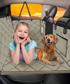 Back Seat Extender for Dogs-Large Space, Hard Bottom Dog Car Seat Cover for Back Seat with Blankets, Sturdy Backseat Extender for Dogs, Waterproof Dog Hammock for Car, SUV, Truck