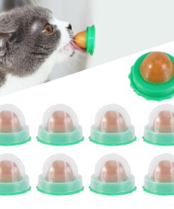 Balacoo 9 Pcs Cat Snacks Candy Ball - Wall Lickable Sugar Balls, Edible Cat Sugar Energy Balls, Cat Lickable Treats Balls, Kitten Licking Sweet Ball, Kitten Treats Licking Candy