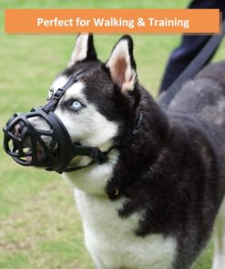 BARKLESS Dog Muzzle, Basket Muzzle for Biting, Chewing and Scavenging, Humane Cage Mouth Cover, Perfect for Grooming and Training Large Aggressive Reactive Dogs (L, Black)