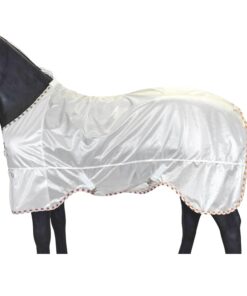 BARN & STABLE Breathable and UV Protective Tear-Resistant Mesh Horse Fly Sheet Comfy Equine Summer Sheet with Removable Web Leg Straps (Sand, 78 in)