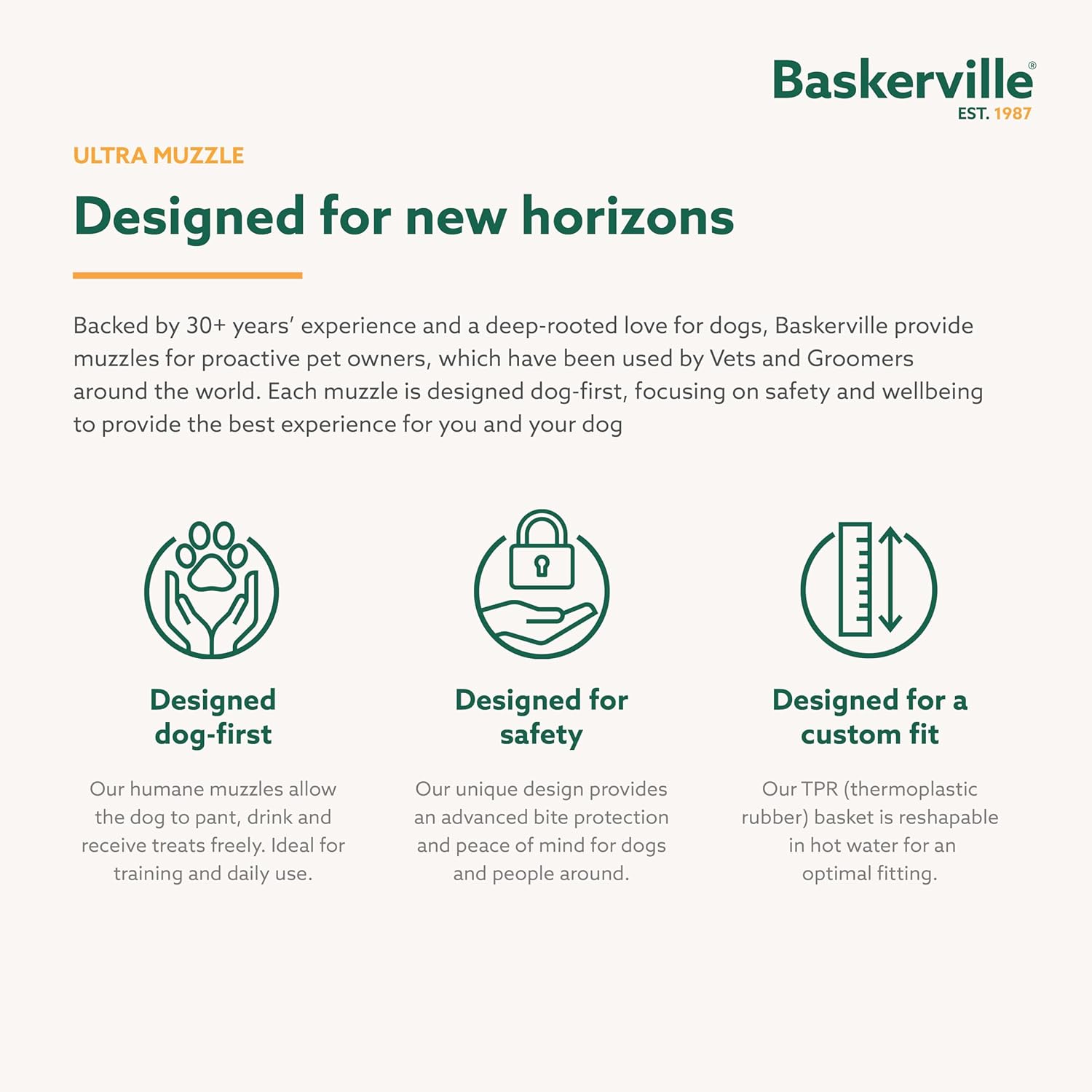 Baskerville ULTRA Muzzle - Patented Humane Design, Breathable, Dog can Pant and Drink, Adjustable, Padded, Dog Training Muzzle for Large Dogs, Prevents Biting, Wildlife...