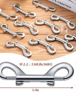 BBTO 12 Pieces Double Ended Bolt Snaps Hook Zinc Alloy Double Trigger Clips Home Pet Accessory for Linking Dog Leash Collar Leash Key Chain Horse Tack Pet Sling Feed Buckets...