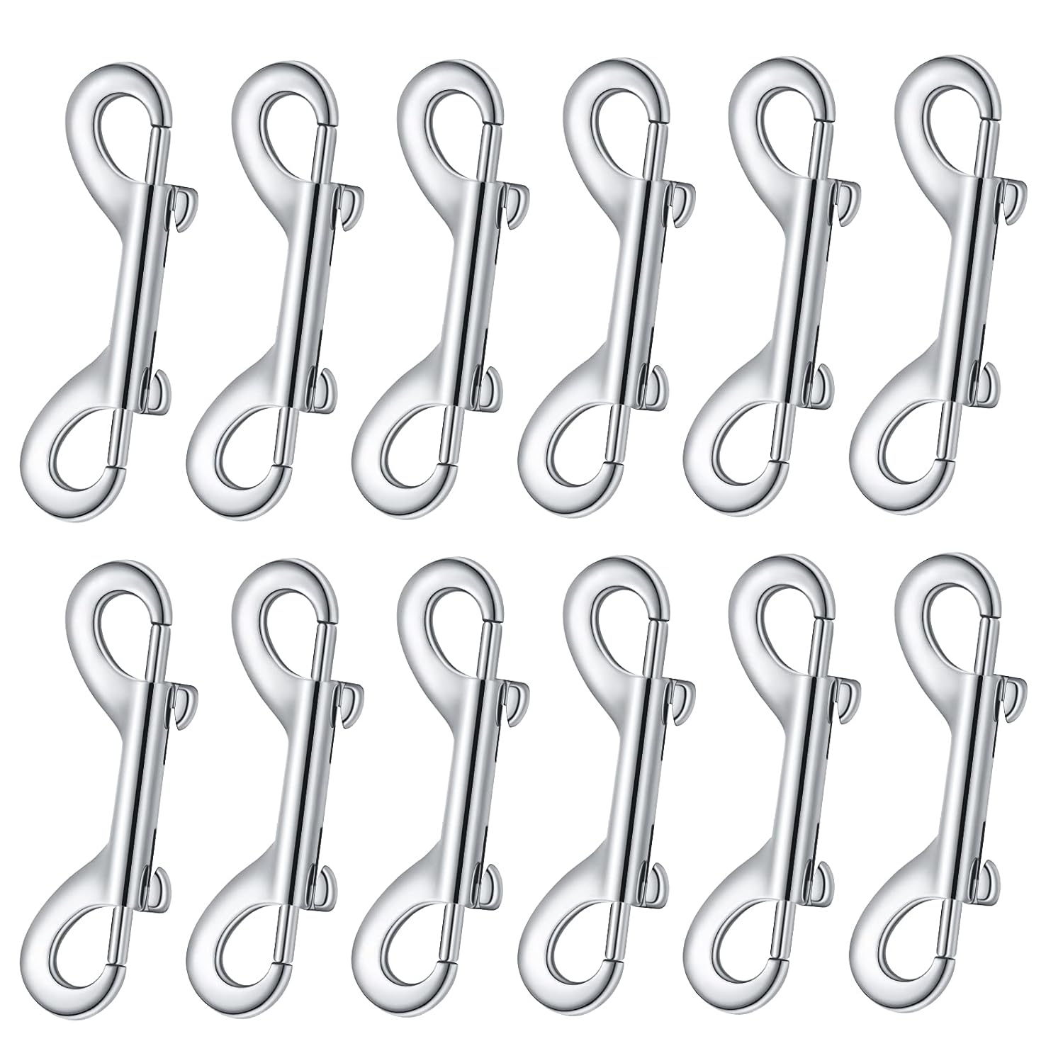 BBTO 12 Pieces Double Ended Bolt Snaps Hook Zinc Alloy Double Trigger Clips Home Pet Accessory for Linking Dog Leash Collar Leash Key Chain Horse Tack Pet Sling Feed Buckets...