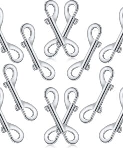 BBTO 12 Pieces Double Ended Bolt Snaps Hook Zinc Alloy Double Trigger Clips Home Pet Accessory for Linking Dog Leash Collar Leash Key Chain Horse Tack Pet Sling Feed Buckets...