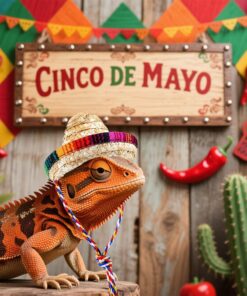 Bearded Dragon Sombrero Hats, Bearded Dragon Clothes Accessories Lizard Straw Hat with Adjustable Chin Strap Small Pet Hat Lizard Costume for Reptile Ferret Hamsterleopard Gecko...