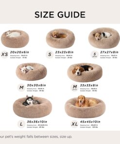 Bedsure Calming Cat Beds for Indoor Cats - Small Cat Bed Washable 20 inches, Anti-Slip Round Fluffy Plush Faux Fur Pet Bed, Fits up to 15 lbs Pets, Coffee