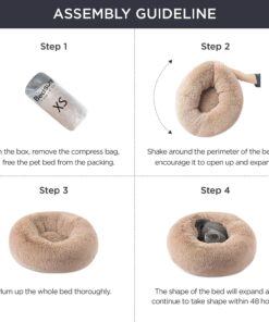Bedsure Calming Dog Bed for Medium Dogs - Donut Washable Medium Pet Bed, 30 inches Anti-Slip Round Fluffy Plush Faux Fur Cat Bed, Fits up to 45 lbs Pets, Copper