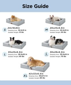 Bedsure Cooling Dog Beds Large Sized Dog - Orthopedic Large Dog Cooling Bed Washable, Dogs Couch Sofa with Waterproof Removable Cover, Pet Bed with Nonskid Bottom, Cooling Blue,...
