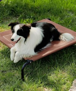 Bedsure Elevated Raised Cooling Cots Bed for Large Dogs, Portable Indoor & Outdoor Pet Hammock with Skid-Resistant Feet, Frame with Breathable Mesh, Terracotta, 49 inches