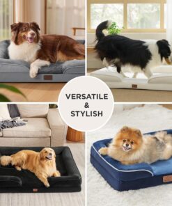 Bedsure Orthopedic Dog Bed for Large Dogs - Big Washable Dog Sofa Beds Large, Supportive Foam Pet Couch Bed with Removable Washable Cover, Waterproof Lining and Nonskid Bottom,...