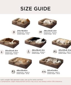Bedsure Orthopedic Dog Beds Large Sized Dog - Washable Large Dog Cat Bed Waterproof, Comfort Dogs Couch Sofa with Washable Removable Cover, Pet Bed with Nonskid Bottom, Brown, 35