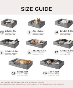 Bedsure Orthopedic Dog Beds Large Sized Dog - Washable Large Dog Cat Bed Waterproof, Comfort Dogs Couch Sofa with Washable Removable Cover, Pet Bed with Nonskid Bottom, Grey, 35