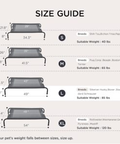 Bedsure Outdoor Elevated Dog Bed Large Sized Dog, Portable Indoor & Outdoor Cooling Raised Cot Pet Hammock Bed with Skid-Resistant Feet, Frame with Breathable Mesh, Black, 49...