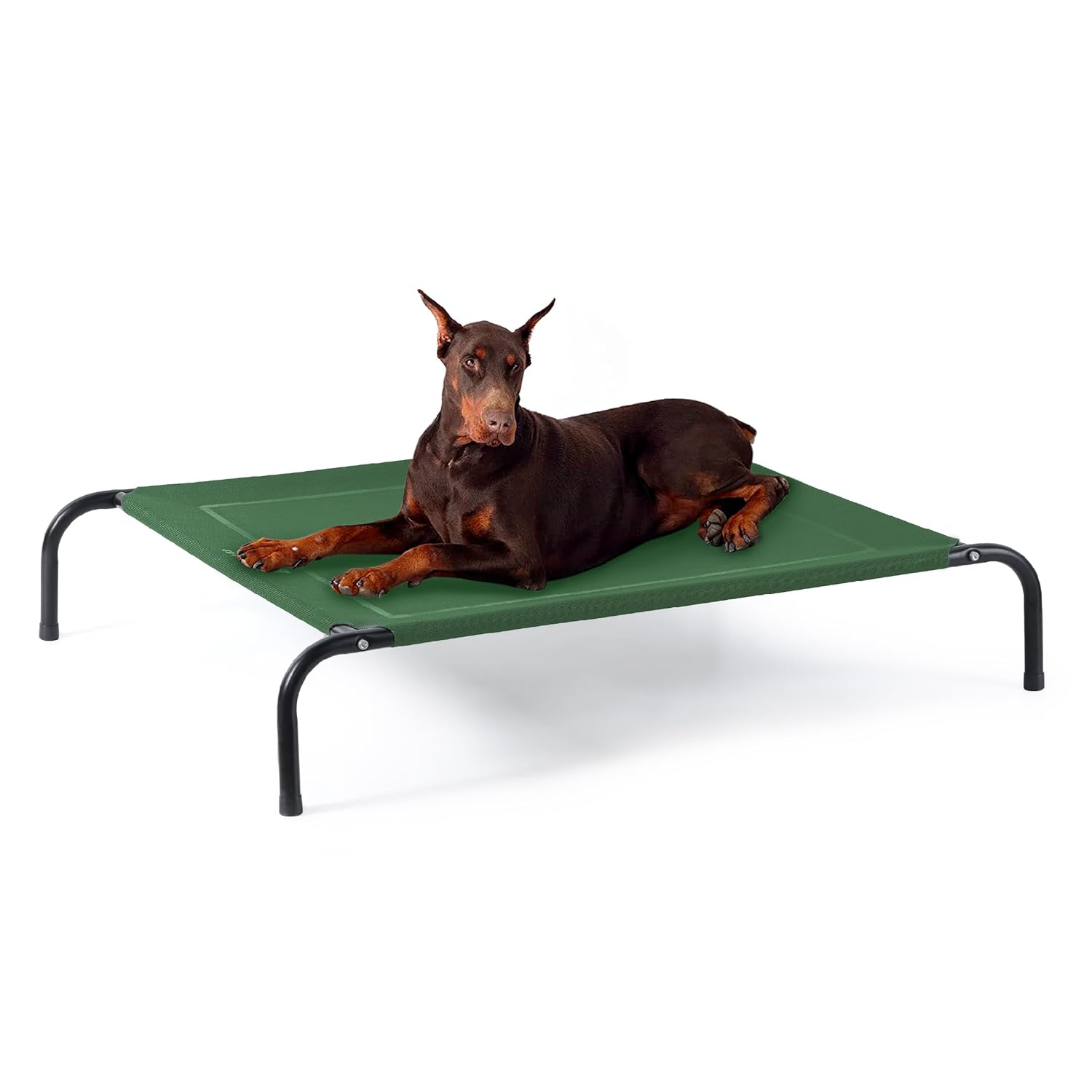 Bedsure Outdoor Elevated Dog Bed Large Sized Dog, Portable Indoor & Outdoor Cooling Raised Cot Pet Hammock Bed with Skid-Resistant Feet, Frame with Breathable Mesh, Black, 49...