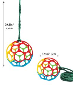 Besimple 2 Pack Horse Treat Ball Hay Feeder Toy, Goat Feeder Ball Hanging Feeding Toy for Horse Goat Sheep Relieve Stress (Colorful)