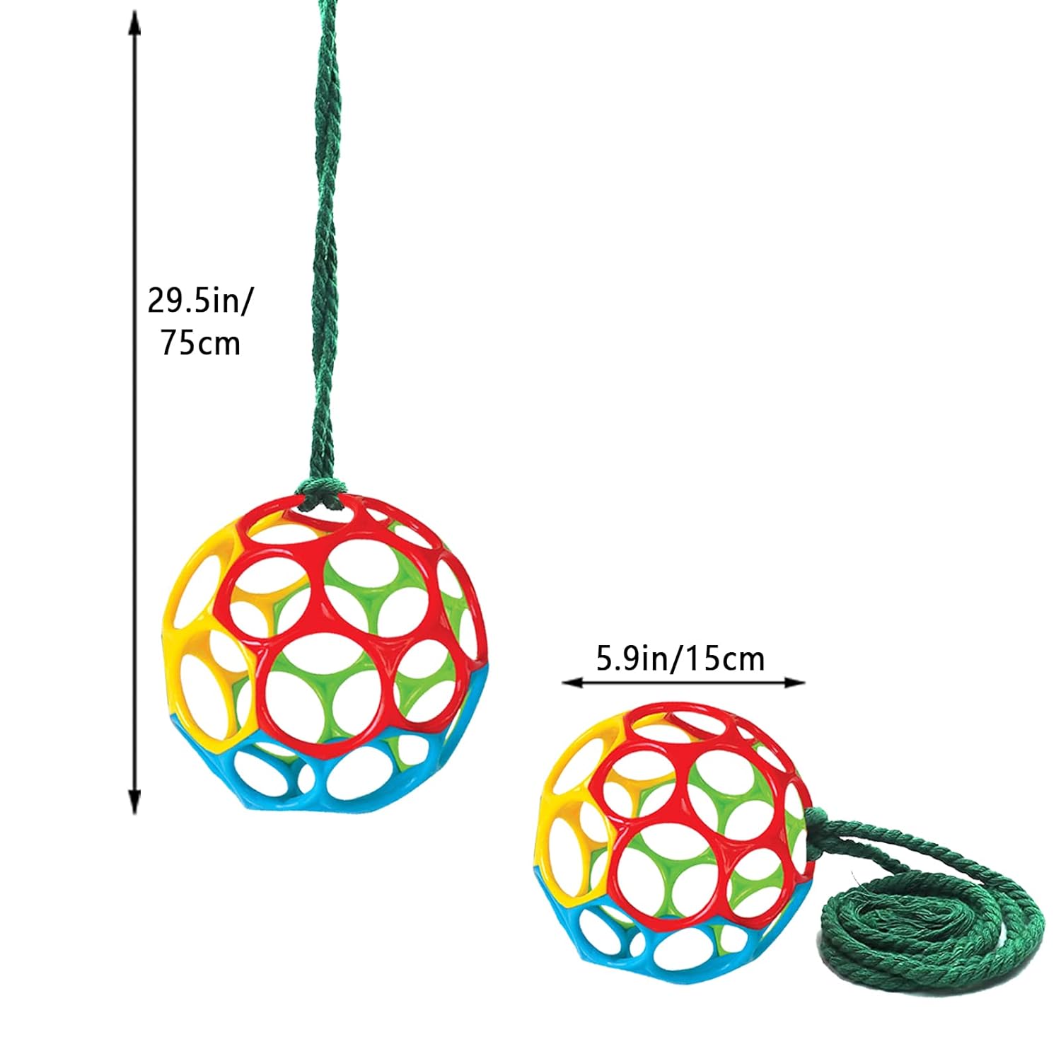 Besimple 2 Pack Horse Treat Ball Hay Feeder Toy, Goat Feeder Ball Hanging Feeding Toy for Horse Goat Sheep Relieve Stress (Colorful)