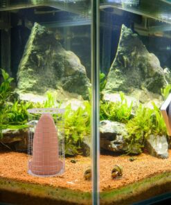BESPORTBLE Discus Breeding Cone: Fish Breeding Cones Cave Ceramic Spawning Cave with Cage for Discus Fish Angelfish, 7.8 * 3inch with Isolation Net