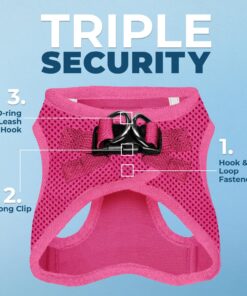 Best Pet Supplies Voyager Step-in Air Harness - All Weather Mesh, Reflective, No Pull Harness for Dogs, Cats - Secure with Hook & Loop Fastener, Buckle, Double D-Rings - Fuchsia, S