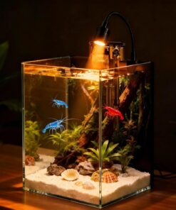 Betta Fish Tank kit,Small Nano Glass Fish Tank Start Kit with Filter,LED Light for Shrimp,Small Fish,Betta (1.5 Gallon)