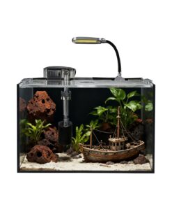 Betta Fish Tank kit,Small Nano Glass Fish Tank Start Kit with Filter,LED Light for Shrimp,Small Fish,Betta (1.5 Gallon)