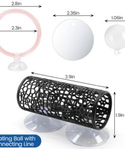 Betta Fish Toys, 1 Betta Fish Tunnel Hammock, 1 Fish Mirror with Floating Ball & 2 Exercise Training Ring Toys, Betta Fish Tank Accessories