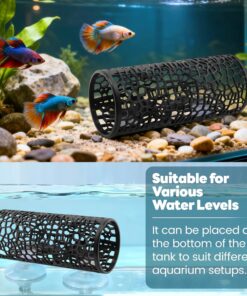 Betta Fish Toys, 1 Betta Fish Tunnel Hammock, 1 Fish Mirror with Floating Ball & 2 Exercise Training Ring Toys, Betta Fish Tank Accessories