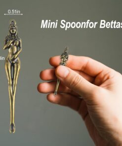 Betta Food Spoon Mini - Tiny Feeding Tool Holds 6-10 Fish Food Pellets Per Scoop, Prevent Overfeeding & Easy Clean Aquarium Tool, Betta Fish Tank Accessories,6Pcs, Brass