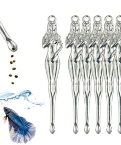 Betta Food Spoon Mini - Tiny Feeding Tool Holds 6-10 Fish Food Pellets Per Scoop, Prevent Overfeeding & Easy Clean Aquarium Tool, Betta Fish Tank Accessories,6Pcs, Brass